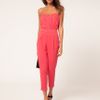Asos Collection Asos Pleat Bust Jumpsuit in Pink (brightpink) - Lyst
