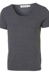Topman Navy Triblend Washed Crew Tee