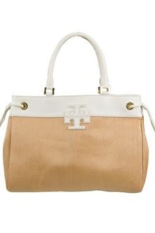 Tory Burch Stacked T Logo Straw Tote - Lyst