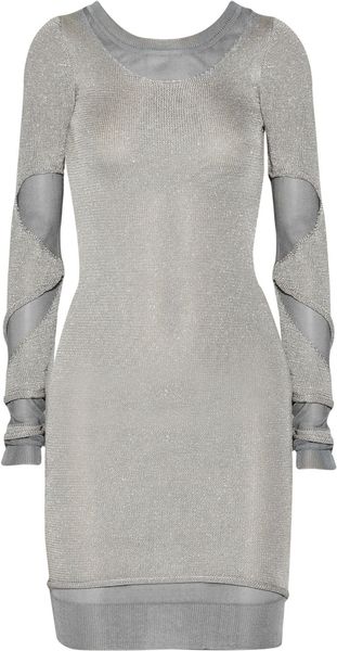 Zac Posen Cutout Metallic Sweater Dress - Lyst