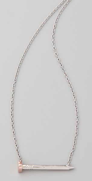 A.l.c. Heartshaped Nail Necklace in Silver (rose) - Lyst