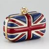 Alexander Mcqueen Skullclasp Britannia Box Clutch in Red (classic) - Lyst
