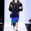 Bcbgmaxazria Fall 2012 Silk Satin Split Front Dress in Blue (black, brown) - Lyst