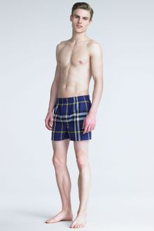 Burberry Check Woven Boxers, Indigo - Lyst