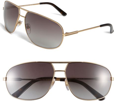 Gucci Metal Aviator Sunglasses In Gold For Men Lyst