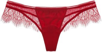 Kiki De Montparnasse By Julia Restoin Roitfeld Chantilly Lace and Charmeuse Thong - Lyst