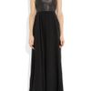 Mason By Michelle Mason Washedsilk Crepe De Chine and Leather Gown in Black - Lyst