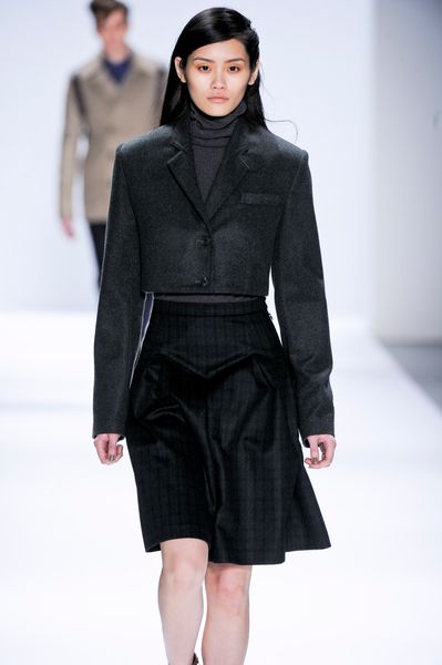 Richard Chai Fall 2012 Cropped Wool Jacket in Gray (grey) - Lyst