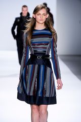 Richard Chai Fall 2012 Striped Knee Length Skirt