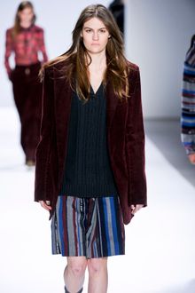 Richard Chai Fall 2012 Striped Wool Knee Length Skirt - Lyst