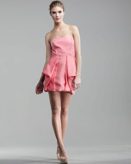 Tibi Simona Strapless Jacquard Dress in Gray (azalea) - Lyst