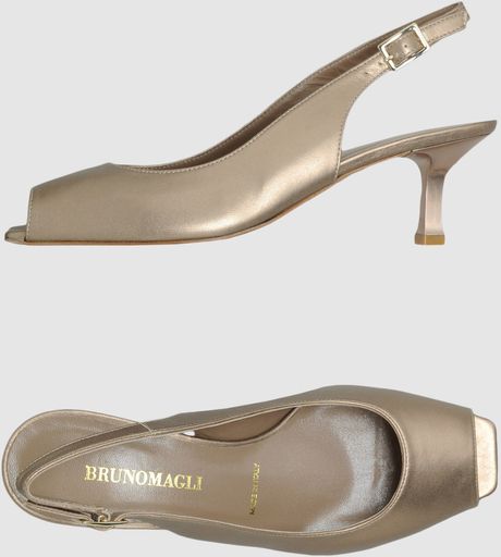 Bruno Magli Highheeled Sandals in Gold - Lyst