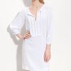 Diane Von Furstenberg Iliana Crochet Trim Silk Peasant Dress in White - Lyst