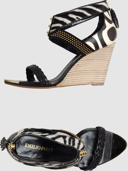 Emilio Pucci Wedge in Black - Lyst