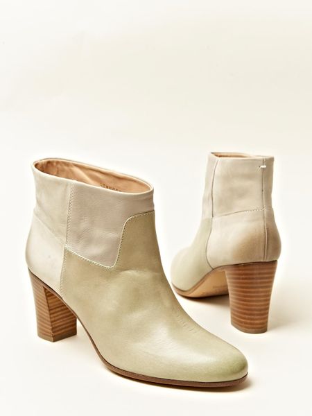 Maison Martin Margiela 22 Womens Leather Patchwork Ankle Boots in Beige (grey) - Lyst