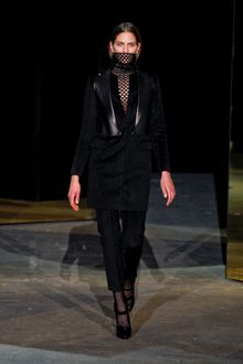 Alexander Wang Fall 2012 Black Long Coat With Leather Panel - Lyst