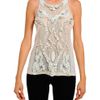 Amen Jersey Top Embroidered with Tulle and Leather Petals in White - Lyst