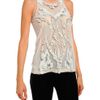 Amen Jersey Top Embroidered with Tulle and Leather Petals in White - Lyst