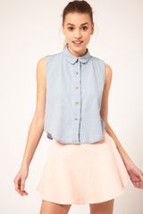 American Apparel Sleeveless Denim Shirt