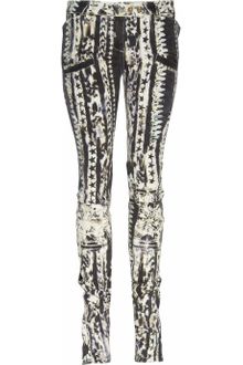 Balmain Printed Low-rise Skinny Jeans - Lyst