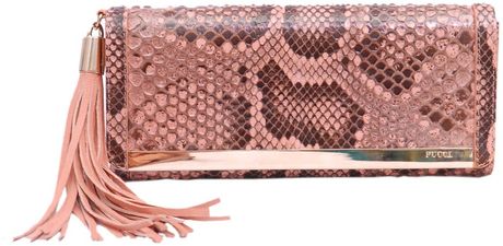 Emilio Pucci Python Leather Clutch in Animal - Lyst