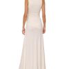 Halston Heritage Twist Front Gown Viscose Dress in White - Lyst