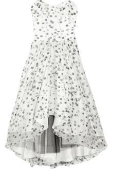 Lela Rose Strapless Organza-jacquard Dress - Lyst