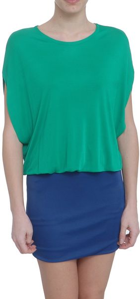 Msgm Two Colored Tunic Dress in Blue - Lyst
