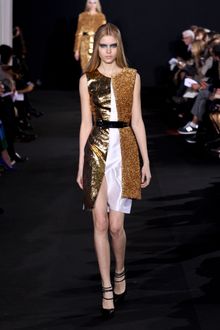 Prabal Gurung Fall 2012 Silk Satin Coctail Sleeveless Dress with Gold Lamé - Lyst