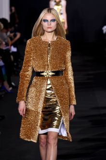 Prabal Gurung Fall 2012 Long Coat in Gold Lamé - Lyst