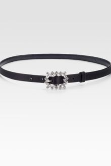 Prada Stone Embellished Satin Belt - Lyst