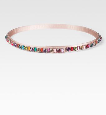  Stone Accented Satin Belt/pink 