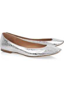 See By Chloé Crinkled-leather Scalloped Ballerina Flats - Lyst