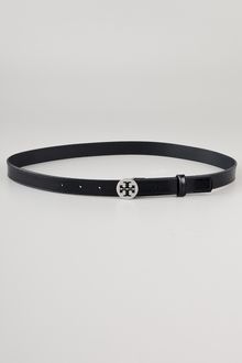 Tory Burch Skinny Patent Tory Logo Belt - Lyst