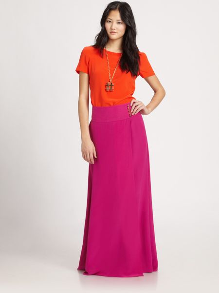 Tory Burch Silk Alexandra Blouse in Red - Lyst