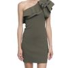 Valentino One Shoulder Stretch Dress with Ruffles in Green - Lyst