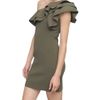 Valentino One Shoulder Stretch Dress with Ruffles in Green - Lyst