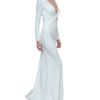 Valentino Stretch Cady Long Dress with Deep Neckline in White - Lyst