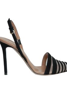 Valentino Suede Peep-toe Sandal - Lyst