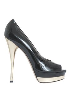 Versace Patent Leather Open Toe Decolletè - Lyst