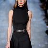 Victoria Beckham Fall 2012 Short Black Sleeveless Dress with Cheerleader Shirt and Turtleneck Top  in Black - Lyst