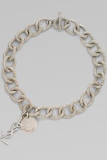 Yves Saint Laurent Textured Links Necklace - Lyst
