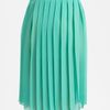 Chloé Pleated Silk Skirt in Green - Lyst