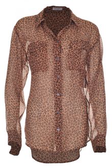 Equipment Blush Leopard Print Chiffon Signature Shirt - Lyst