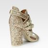 Givenchy Glittercoated Leather and Suede Sandals in Gold - Lyst