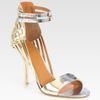 Givenchy Metallic Leather and Suede Sandals in Gold - Lyst