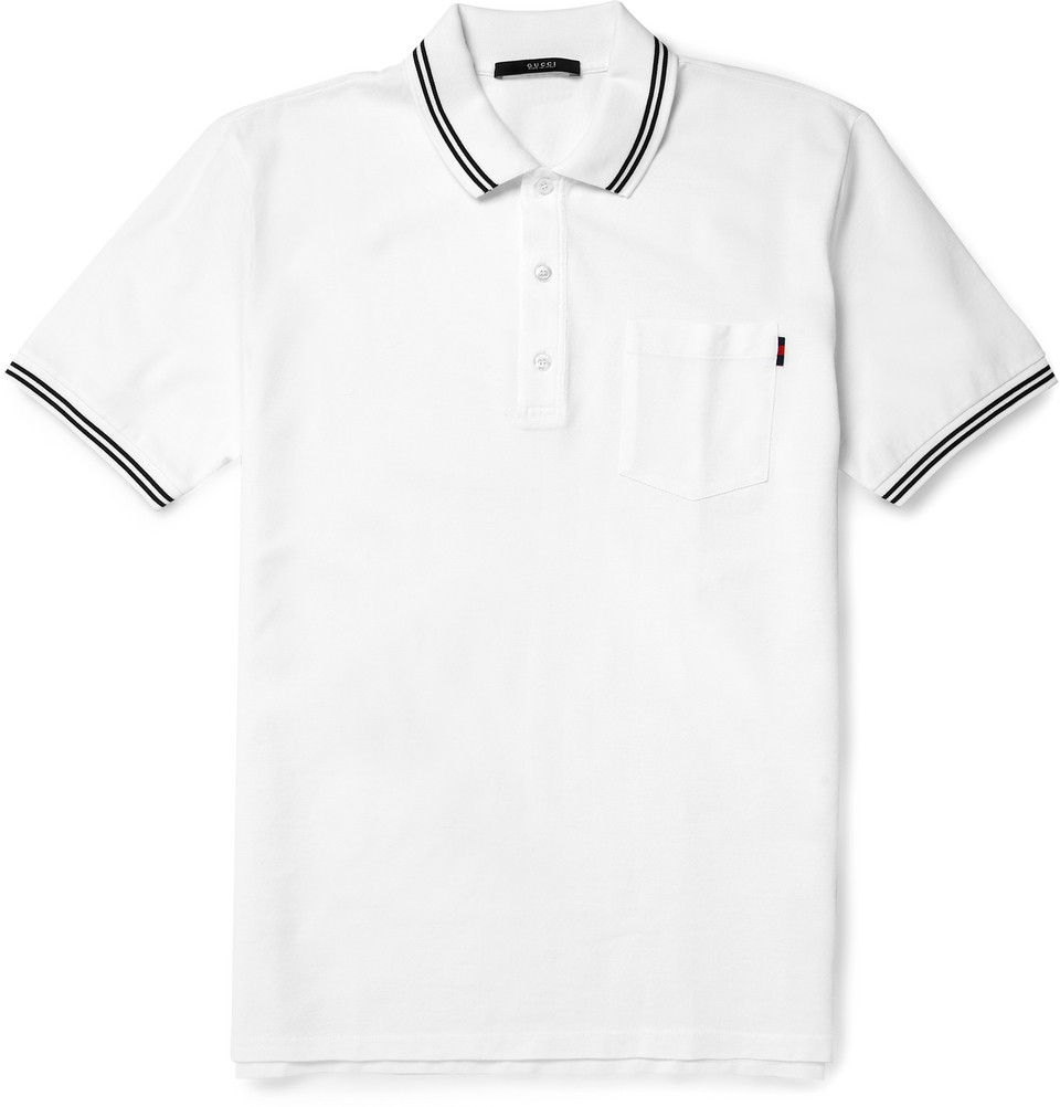 white polo gucci shirt