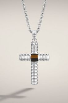John Hardy Small Cross Pendant On Chain Necklace - Lyst