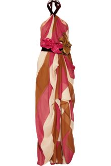 Marc Jacobs Belted Silk-chiffon Halterneck Gown - Lyst