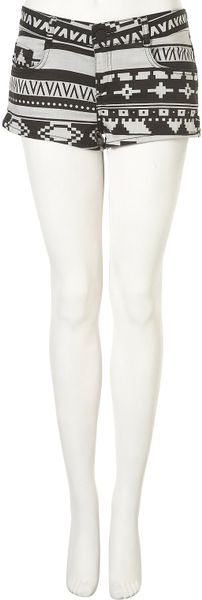 Moto Aztec Hotpants in Black - Lyst